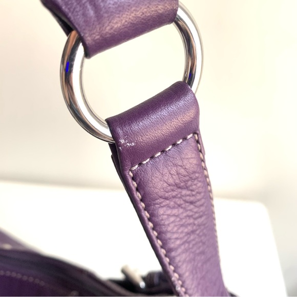 Maxx New York Signature Purple Pebbled Leather Handbag - Picture 11 of 14